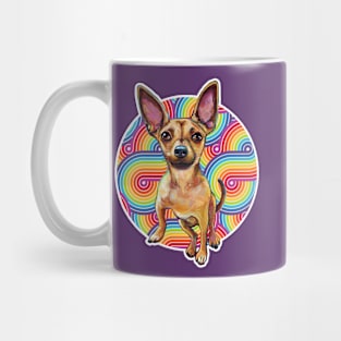 Retro Rainbow CHIHUAHUA by Robert Phelps Mug